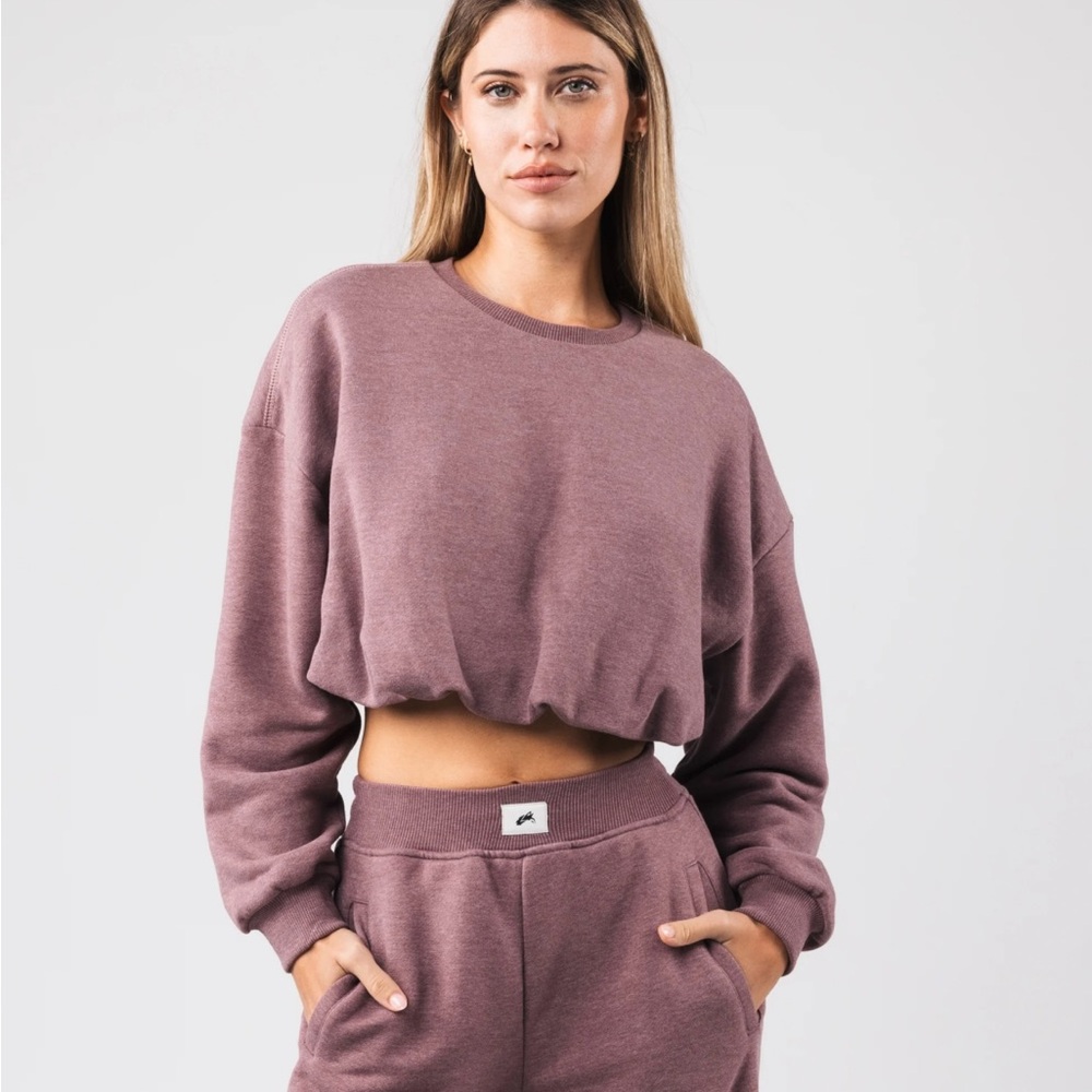 Purple Cropped Sweatshirt